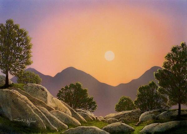 Mountains Poster featuring the painting Glowing Landscape by Frank Wilson