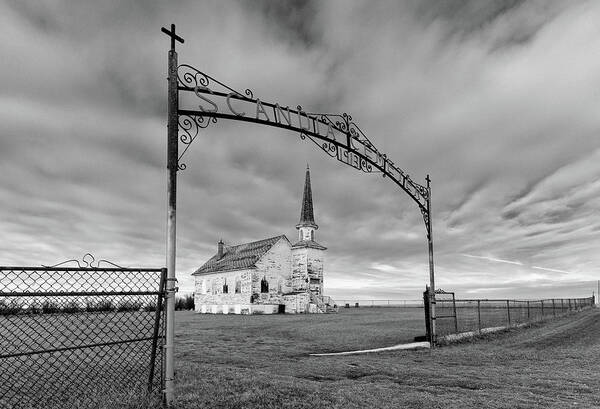 Lutheran Poster featuring the photograph Abandoned Scandia Lutheran Church in NW ND near Grenora by Peter Herman