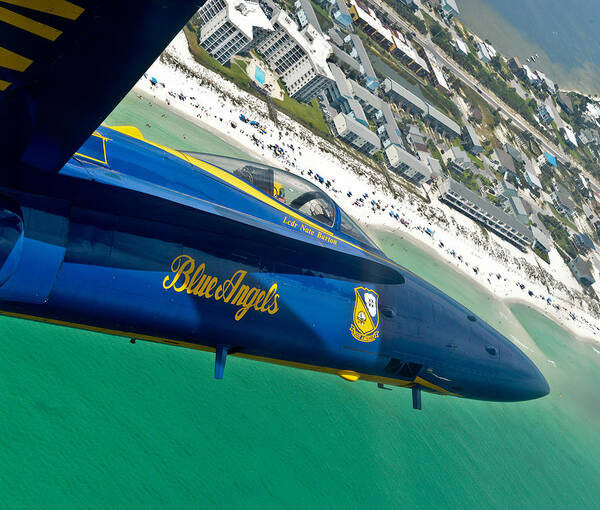 Sailors Poster featuring the photograph Blue Angels over Pensacola Beach by JC Findley