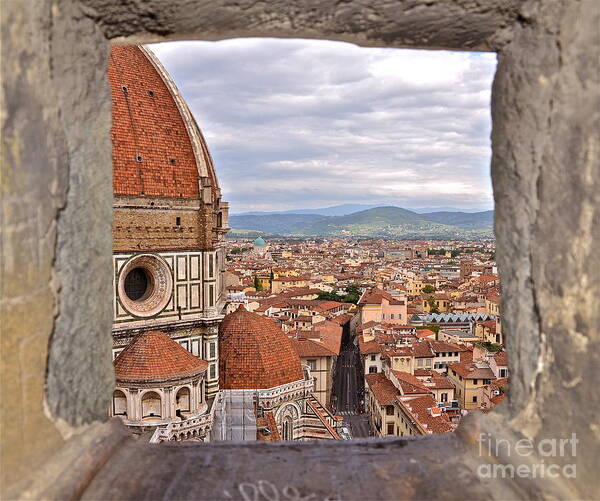 Landscape Poster featuring the photograph Duomo from Campanile Tower by Amy Fearn