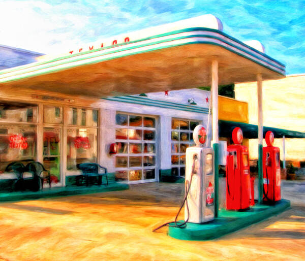 Gas Poster featuring the painting Grandpa's Texaco by Michael Pickett