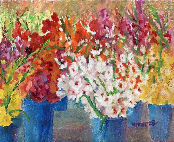 Floral Poster featuring the painting A Gladiola Party by Jimmie Trotter