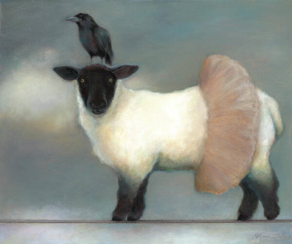 Raven Poster featuring the painting ...like Lambs.. by Katherine DuBose Fuerst