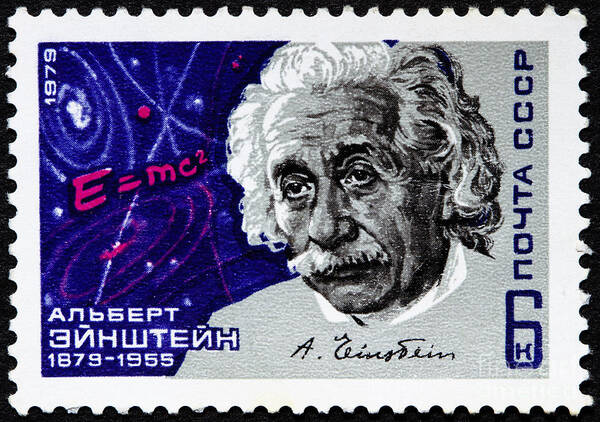 Albert Einstein Poster featuring the photograph Albert Einstein Stamp by GIPhotoStock