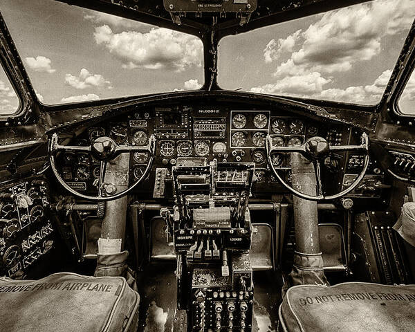 B17 Poster featuring the photograph Cockpit of a B-17 by Mike Burgquist