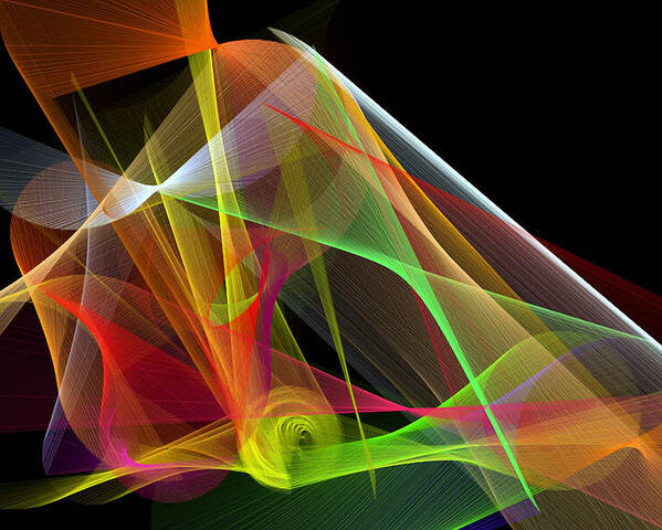 Abstract Art Poster featuring the digital art Color Symphony by Rafael Salazar