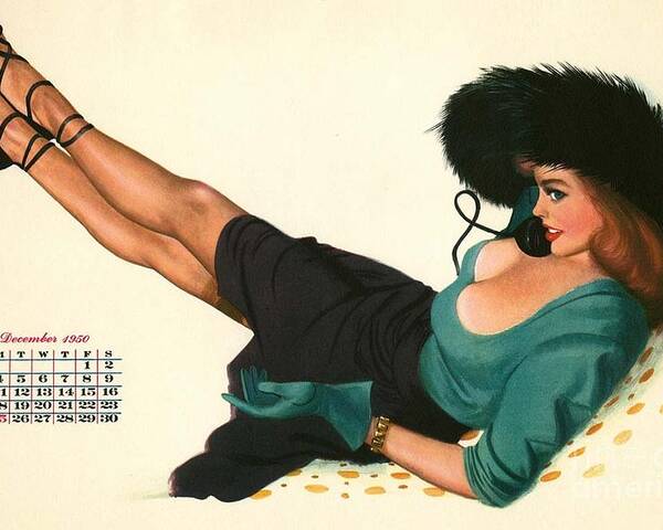 Esquire Poster featuring the photograph Esquire Pin Up Girl by Action