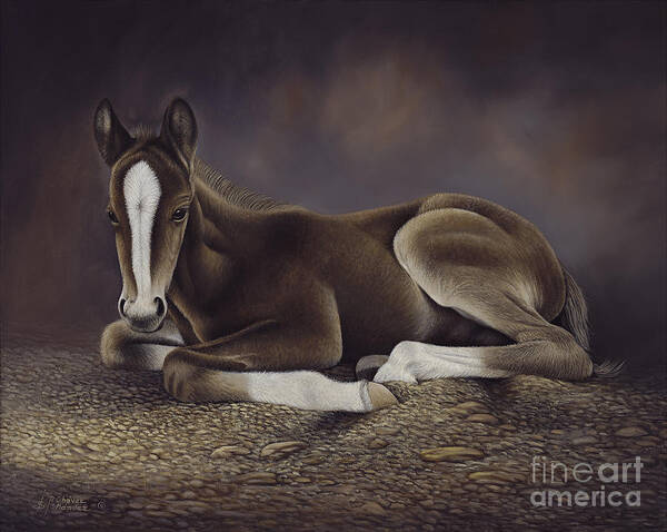 Horses Poster featuring the painting Lucky by Ricardo Chavez-Mendez