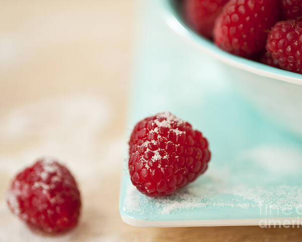 Abundance Poster featuring the photograph Raspberries Sprinkled With Sugar by Jim Corwin