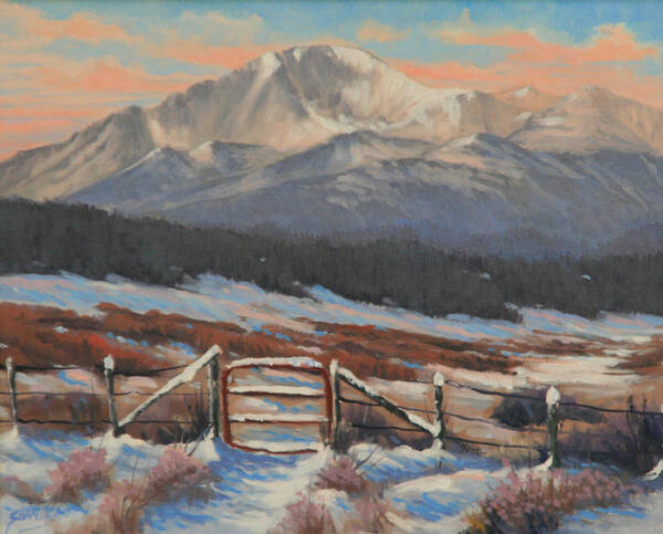 Pikes Peak Poster featuring the painting 110901-810 Red Gate by Kenneth Shanika