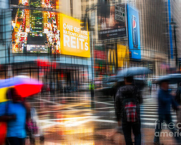 Nyc Poster featuring the photograph A Rainy Day In New York by Hannes Cmarits