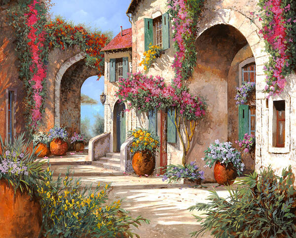 Arches Poster featuring the painting Archi E Fiori by Guido Borelli