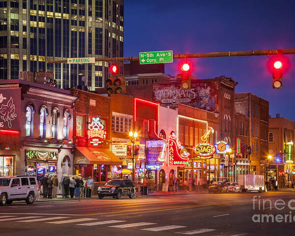 Nashville Poster featuring the photograph Broadway Street Nashville Tennessee by Brian Jannsen