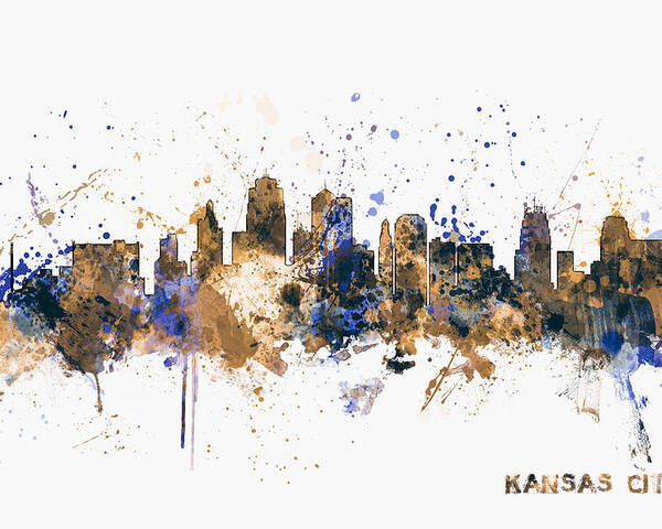 United States Poster featuring the digital art Kansas City Skyline by Michael Tompsett