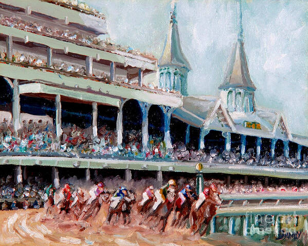 Kentucky Derby Poster featuring the painting Kentucky Derby by Todd Bandy