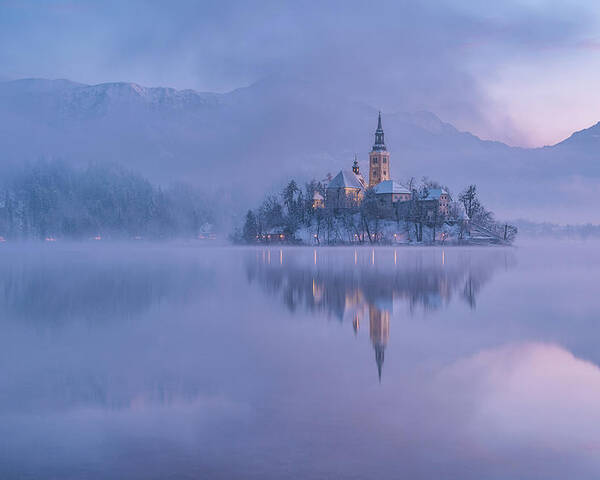 Bled Poster featuring the photograph Lake Bled by Ales Krivec