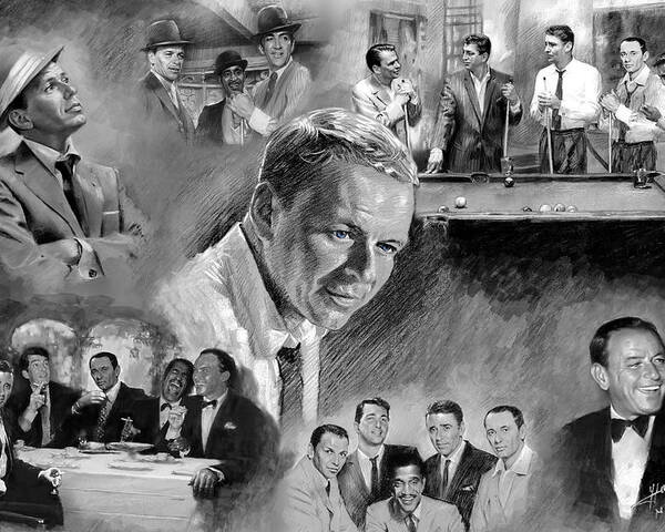 The Rat Pack Poster featuring the mixed media The Rat Pack by Viola El