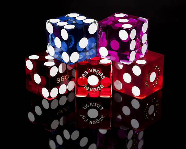 Dice Poster featuring the photograph Colorful Dice by Raul Rodriguez