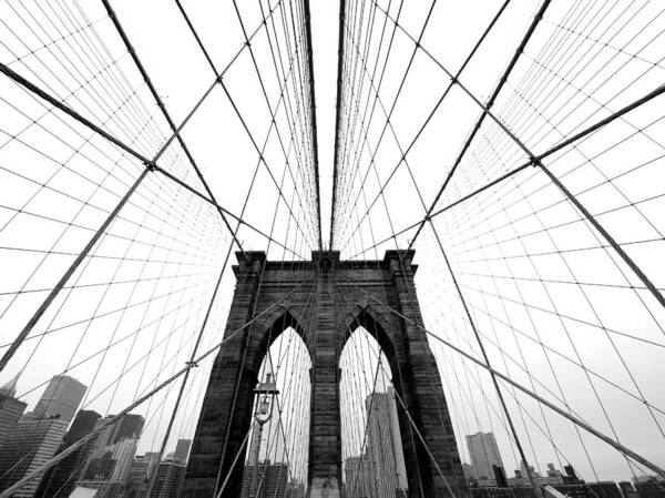 Ny Poster featuring the photograph NYC Brooklyn Bridge by Nina Papiorek