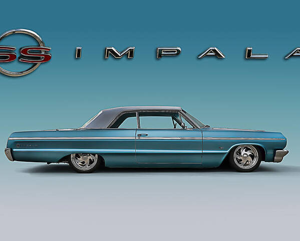 Impala Poster featuring the digital art '64 Impala SS by Douglas Pittman
