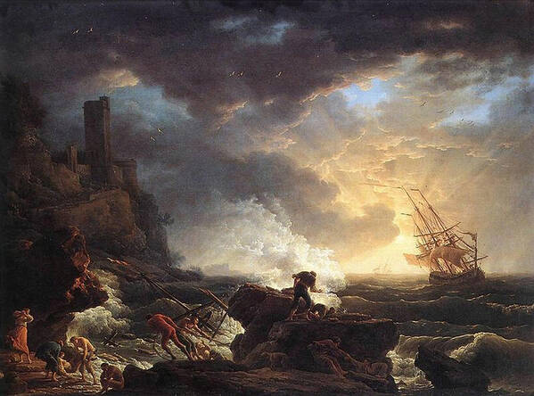 Shipwreck Poster featuring the painting A Shipwreck by Claude Joseph Vernet