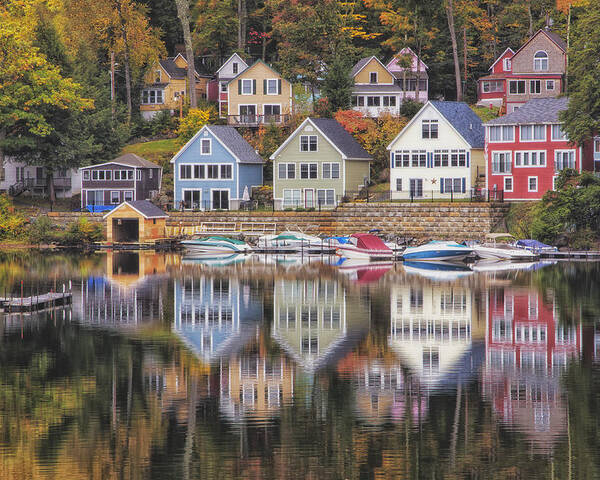 Alton Bay New Hampshire Poster featuring the photograph Alton Bay Houses by Tom Singleton