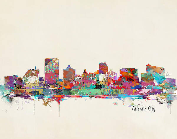 Atlantic City New Jersey Poster featuring the painting Atlantic City New Jersey by Bri Buckley