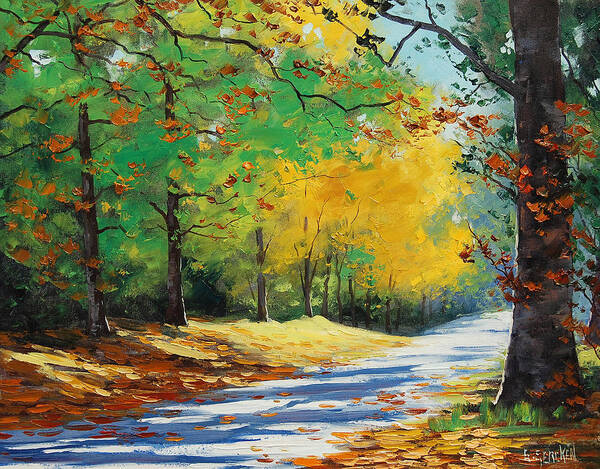 Fall Poster featuring the painting Autumn in Mt Wilson by Graham Gercken