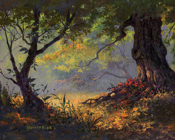 Landscape Poster featuring the painting Autumn Shade by Michael Humphries