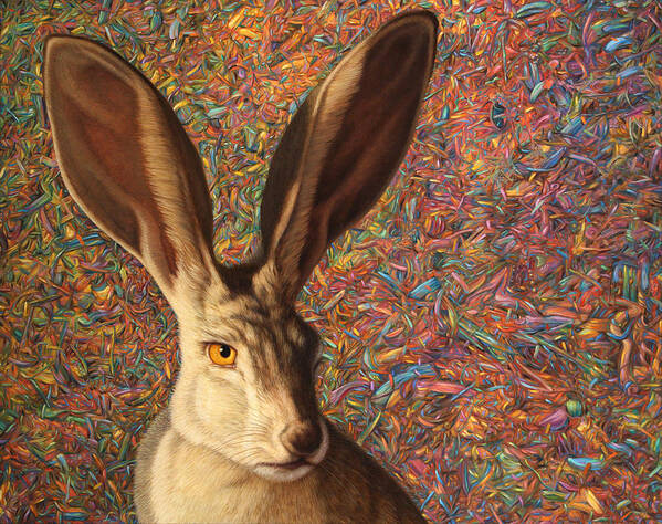 Rabbit Poster featuring the painting Background Noise by James W Johnson