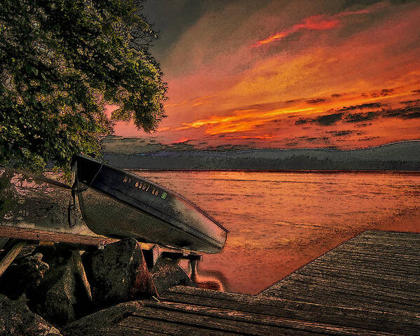 Sunset Poster featuring the photograph Big Moose Lake New York by Jim Painter