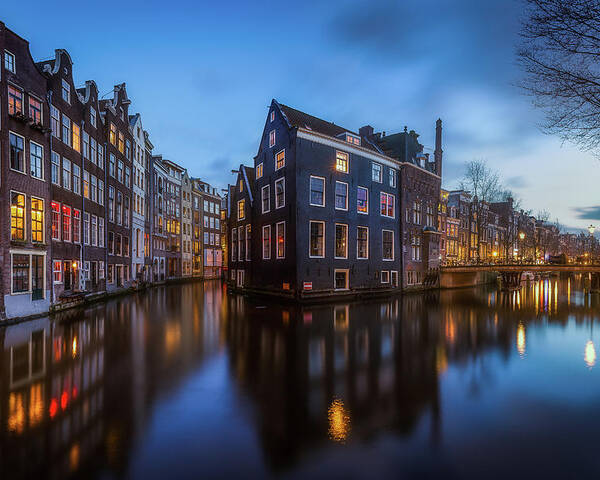 Amsterdam Poster featuring the photograph Blue Amsterdam by Clara Gamito