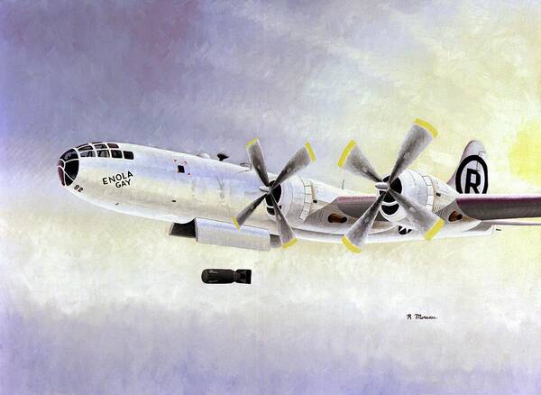 1940s Poster featuring the photograph Boeing B-29 'enola Gay' by Us Air Force