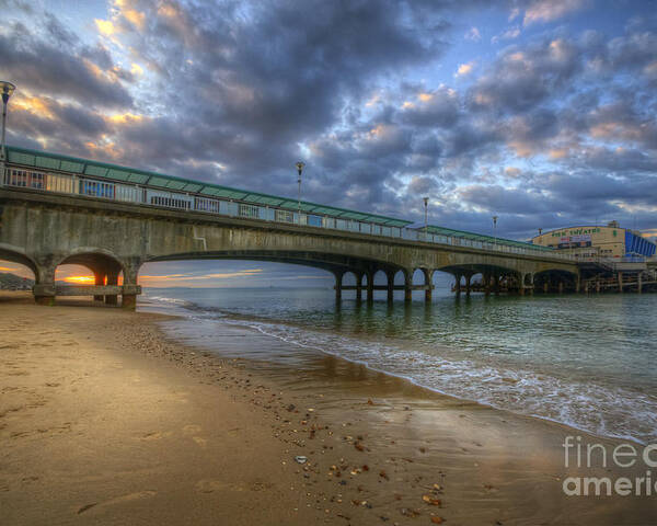 Hdr Poster featuring the photograph Bournemouth Beach Sunrise 3.0 by Yhun Suarez