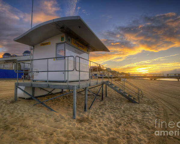 Hdr Poster featuring the photograph Bournemouth Beach Sunrise by Yhun Suarez