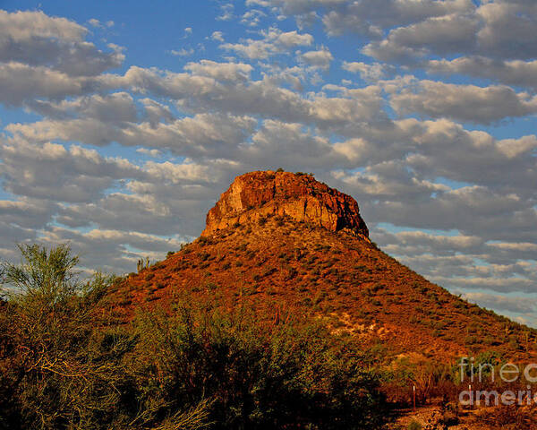 Wickenburg Poster featuring the photograph Butte At Sunrise by John Langdon