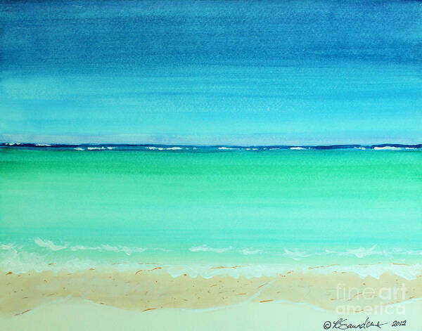 Beach Poster featuring the painting Caribbean Ocean Turquoise Waters Abstract by Robyn Saunders