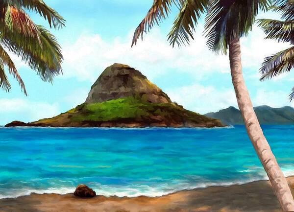 Chinaman's Hat Poster featuring the painting Chinaman's Hat Hawaii by Stephen Jorgensen
