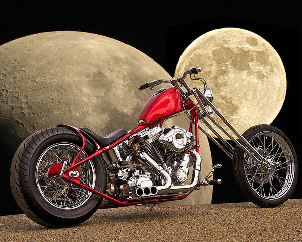Art Poster featuring the photograph Chopper Two Moons by Dave Koontz