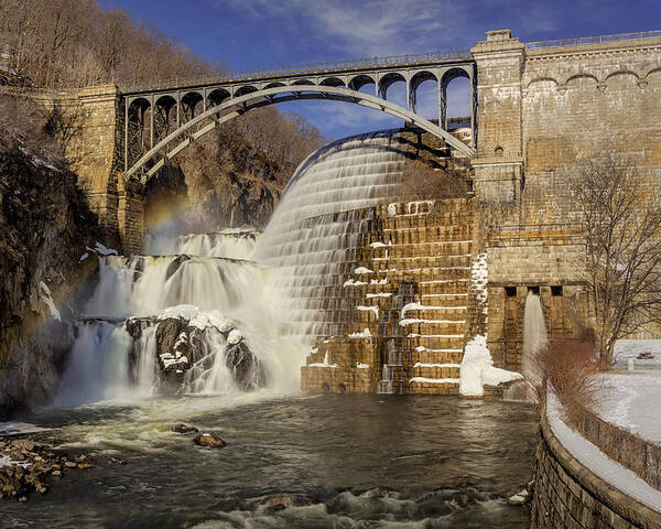 Croton Dam Poster featuring the photograph Croton Dam And Rainbow by Susan Candelario