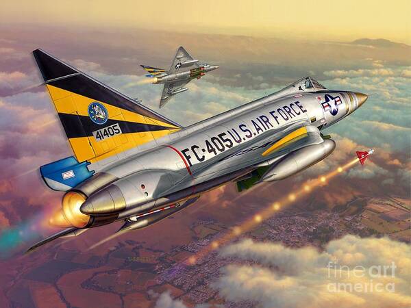 F-102 Poster featuring the digital art Daggers of Persuasion by Stu Shepherd