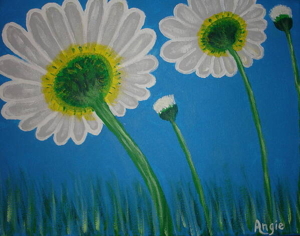 Daisy Poster featuring the painting Daisies by Angie Butler