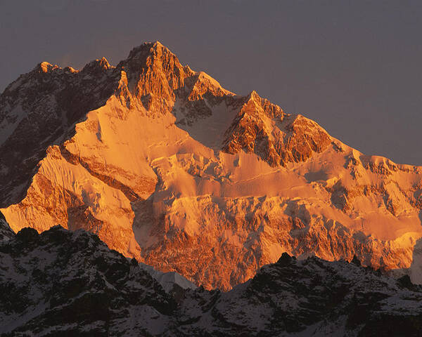 Feb0514 Poster featuring the photograph Dawn On Kangchenjunga Talung by Colin Monteath