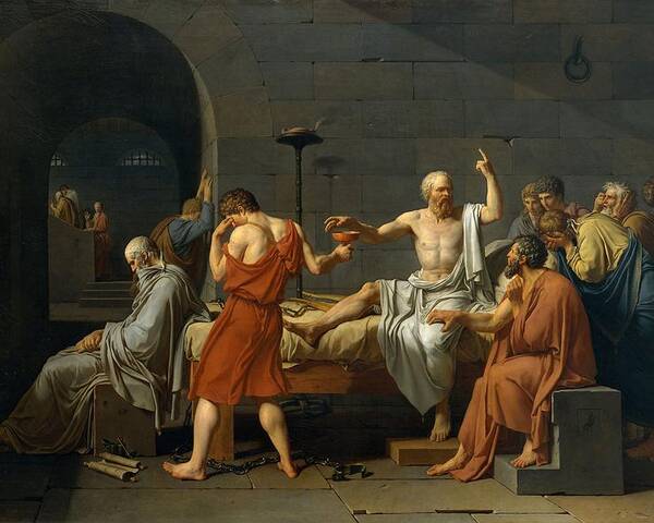 Death Poster featuring the painting Death of Socrates by Jacques Louis David