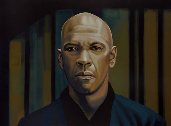 Denzel Washington Poster featuring the painting Denzel Washington in The Equalizer Painting by Paul Meijering