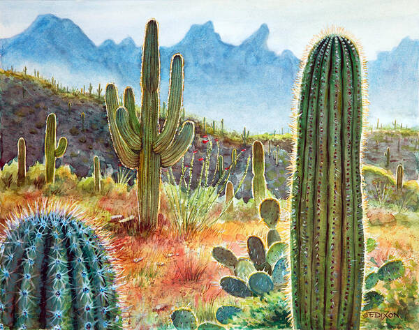 Tucson Poster featuring the painting Desert Beauty by Frank Robert Dixon