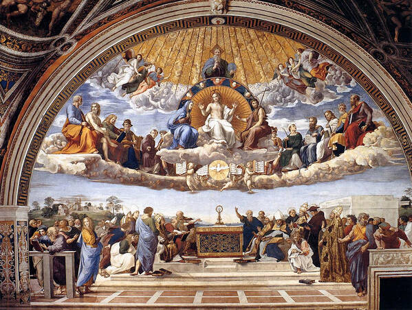 Vatican Poster featuring the painting Disputation of the Eucharist by Raphael
