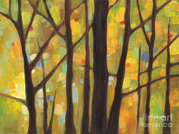 Dreaming Poster featuring the painting Dreaming Trees 1 by Hailey E Herrera