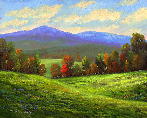 Autumn Poster featuring the painting Early September Green Mountains by Frank Wilson
