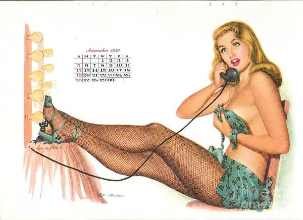 Vintage Poster featuring the photograph Esquire Pin Up Girl by Action